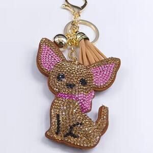 Chihuahua Crystal Keychain
